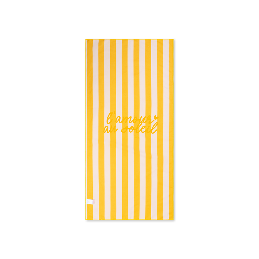 Toalla De Playa Microfibra - Amarillo - Flower Market - 135 X 65 cm