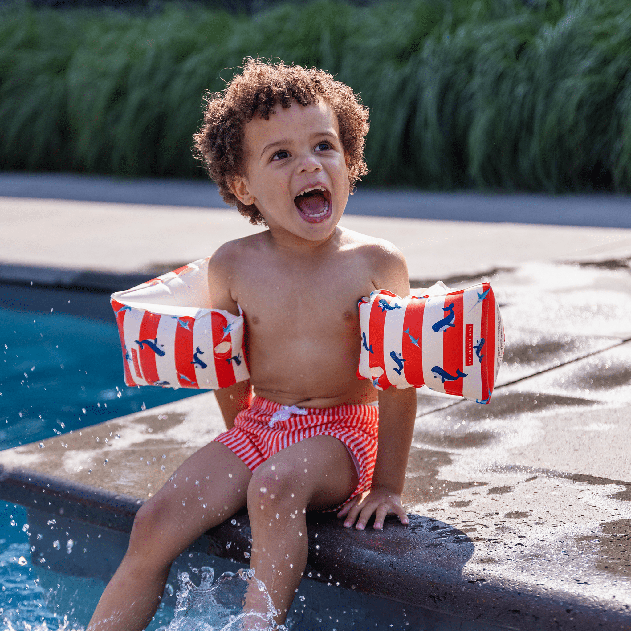 Manguitos Hinchables - Rojo/Blanco - Ocean Stripes