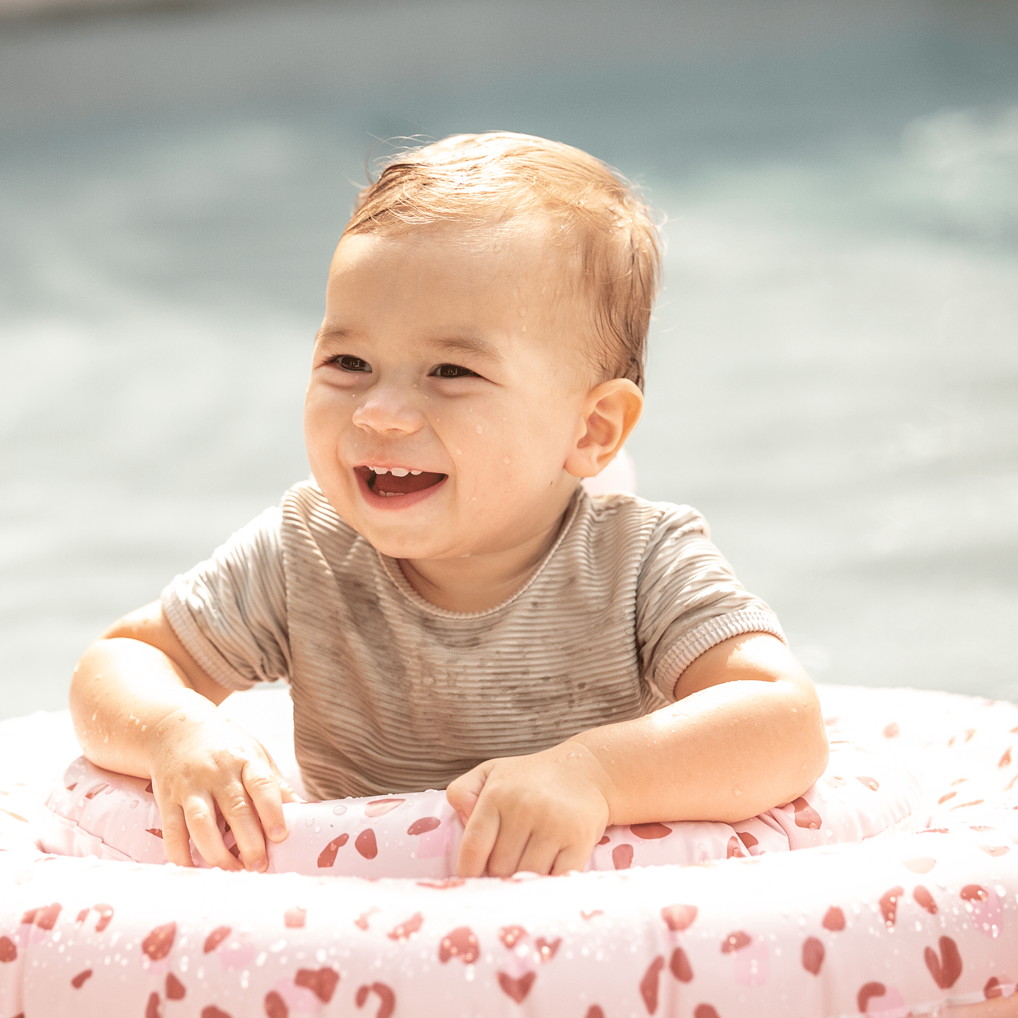 Baby Schwimmsitz - AltRosa - Leopard - 0/1 Jahre