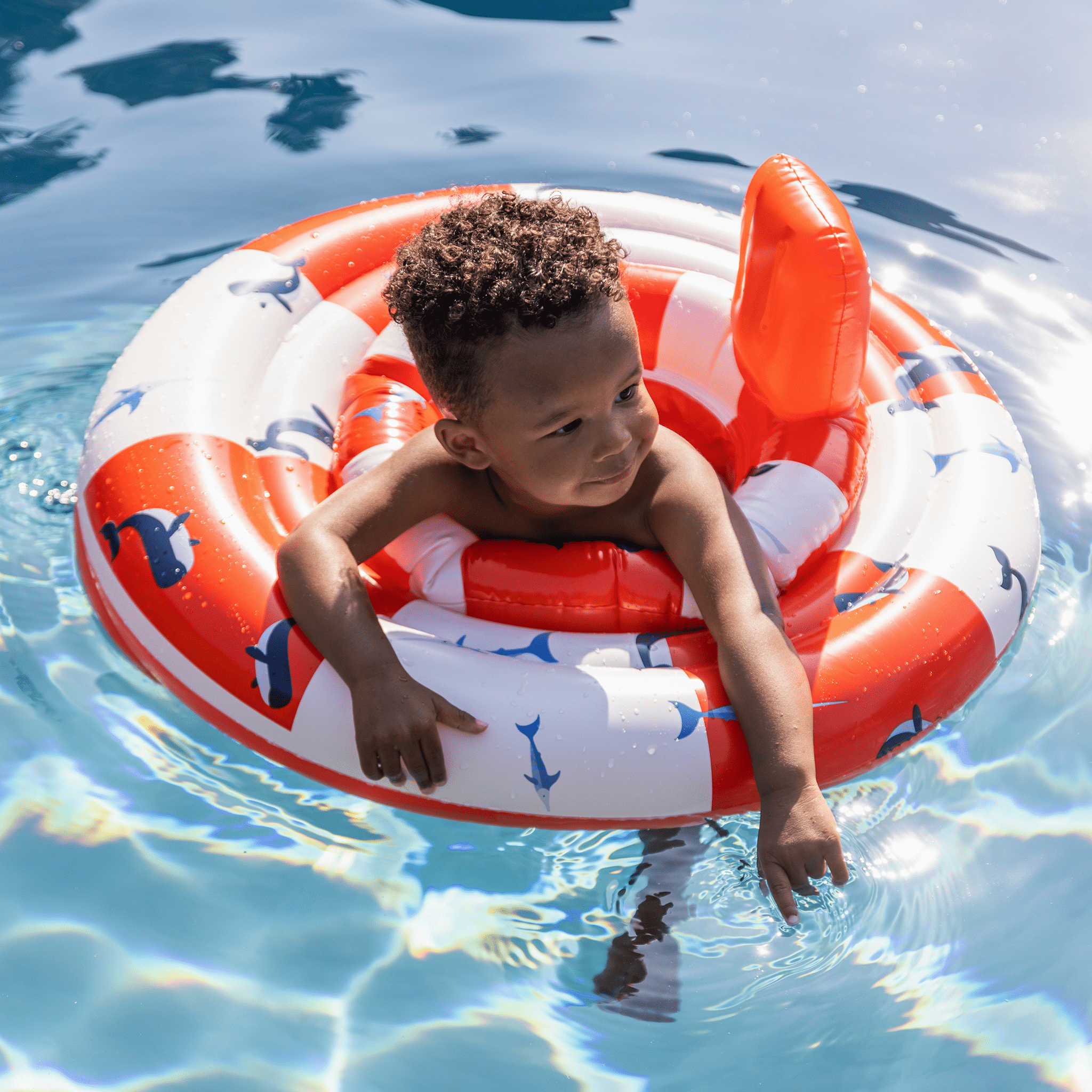 Bouée bébé - Blanc/Rouge - Ocean Stripes - 0/1 Ans