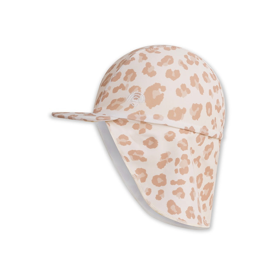 Gorro con protección UV en cuello - Beige - Leopard