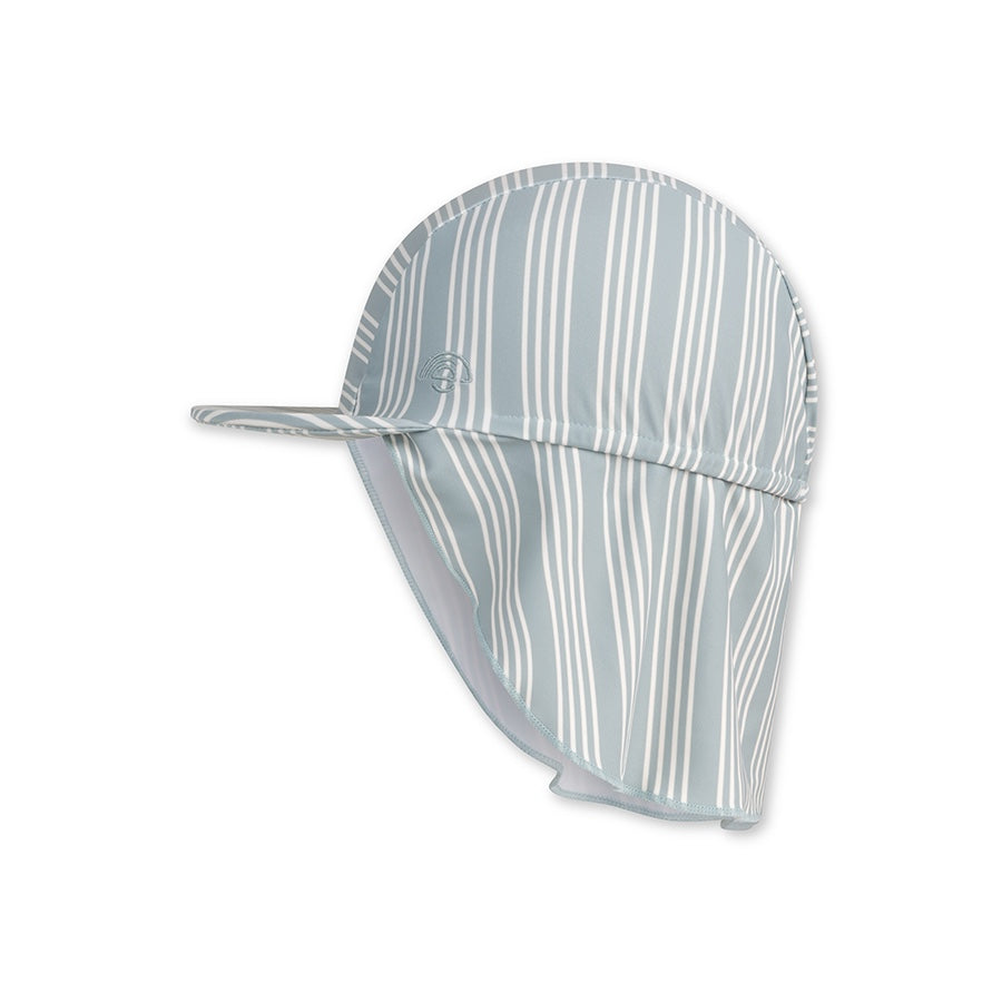 Gorro con protección UV en cuello - Verde/Blanco - Resort Stripe