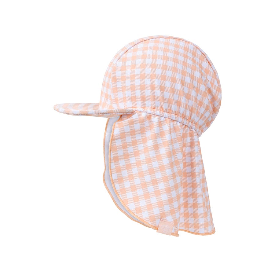 Gorro con protección UV en cuello - Naranja/Blanco - Sunset Grid