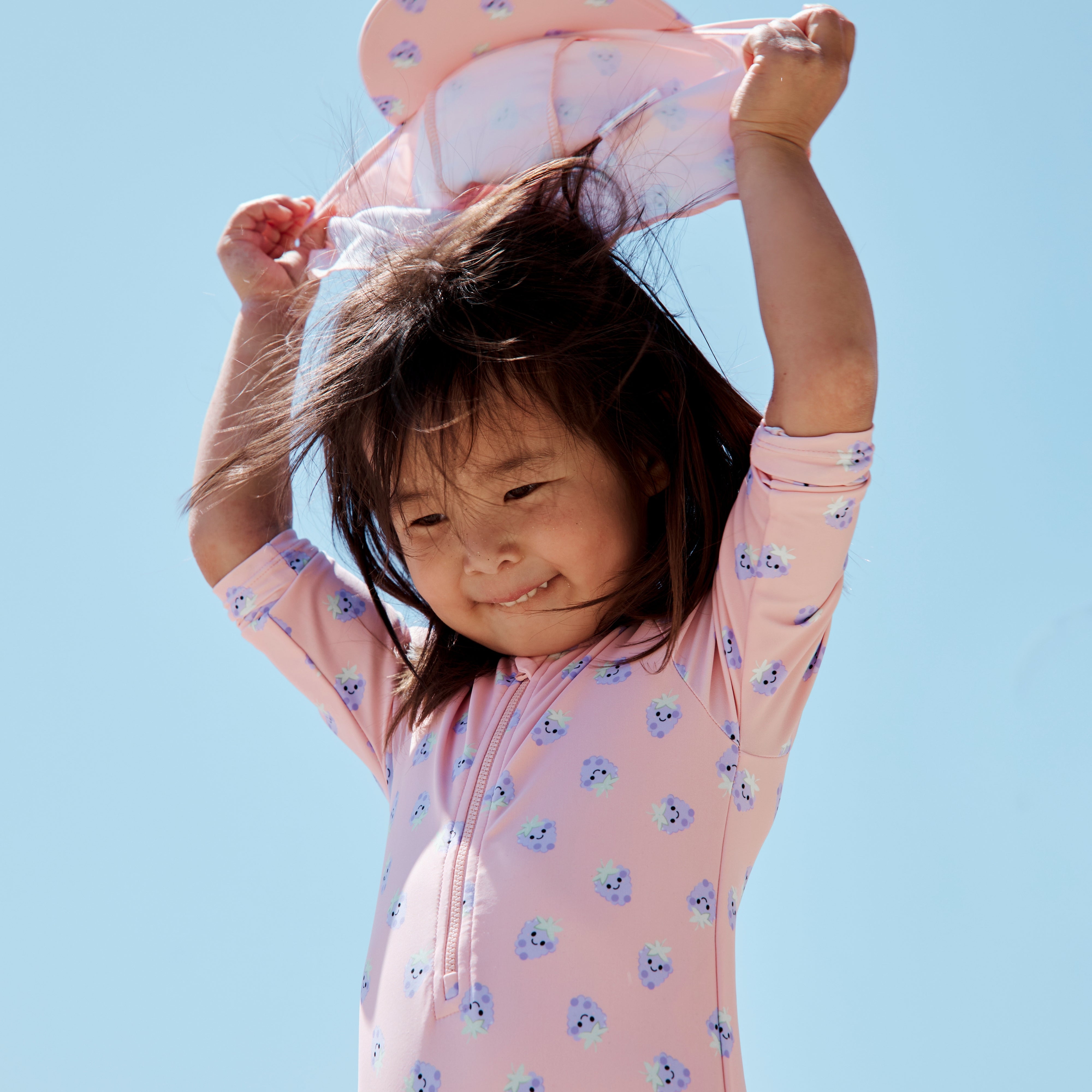 Gorro con protección UV en cuello - Rosa/Morado - Blackberry