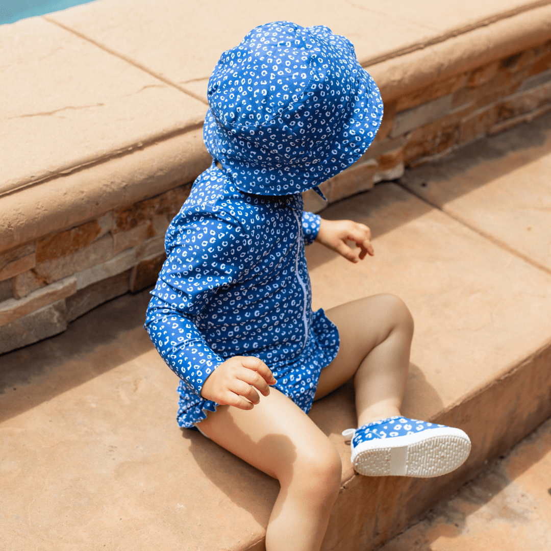 Sun Hat - Blue - Leopard