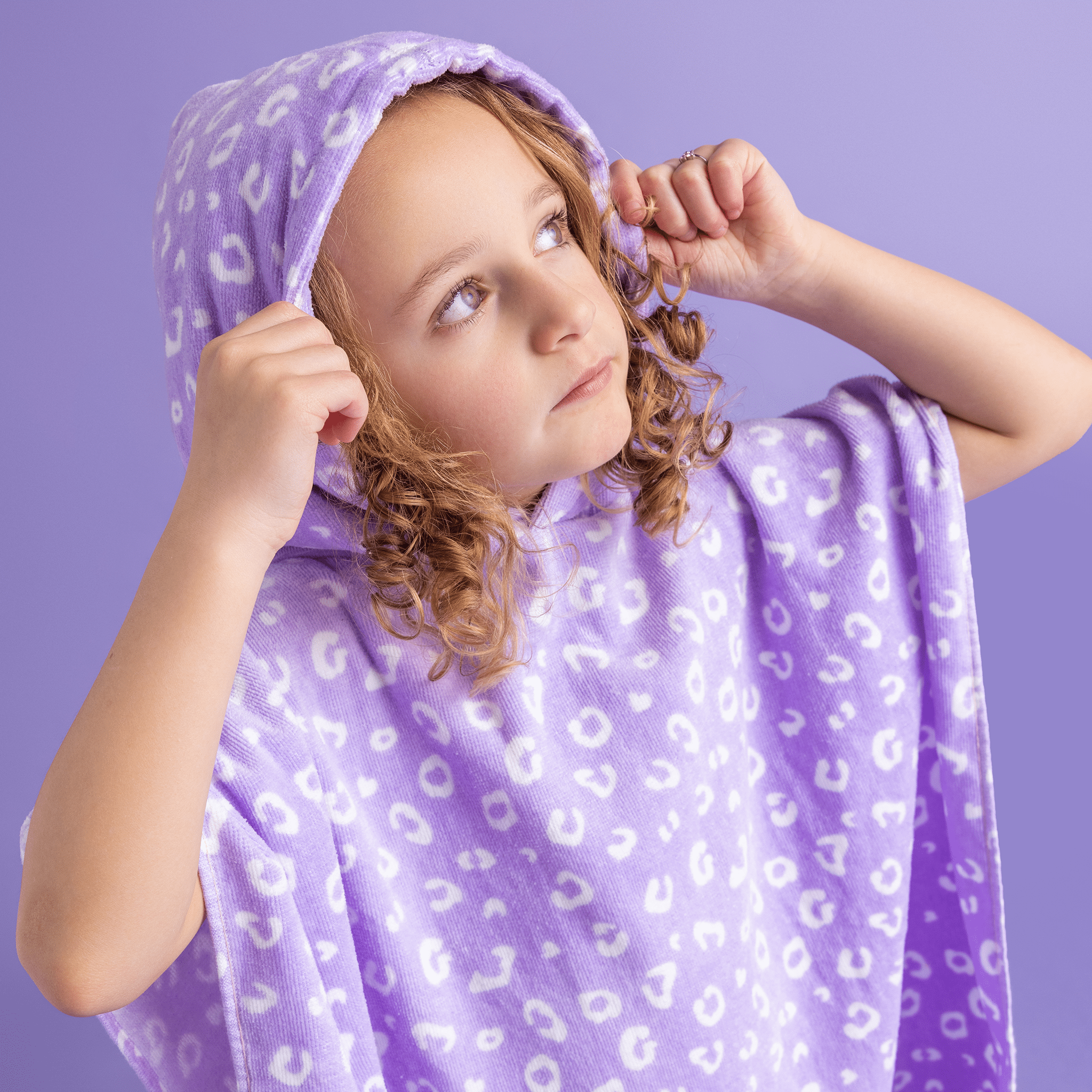 Poncho de playa - Púrpura - Leopard - 65 x 65 cm