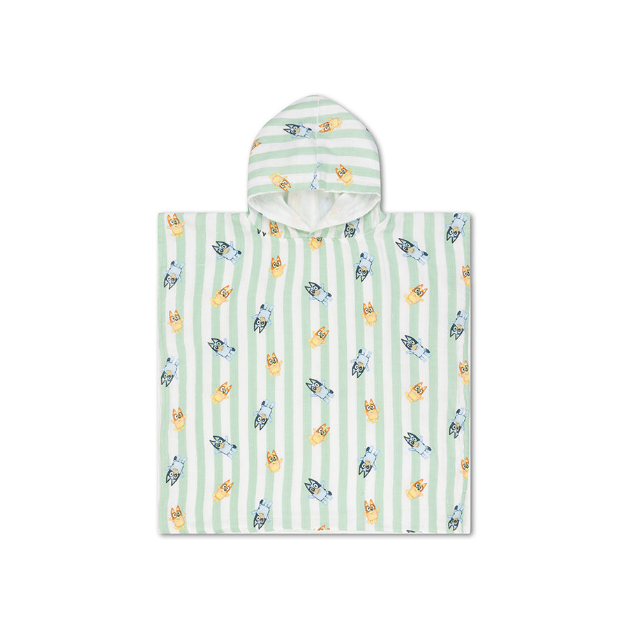 Poncho de playa - Blanco/Azul - Azul - 50 x 50 cm