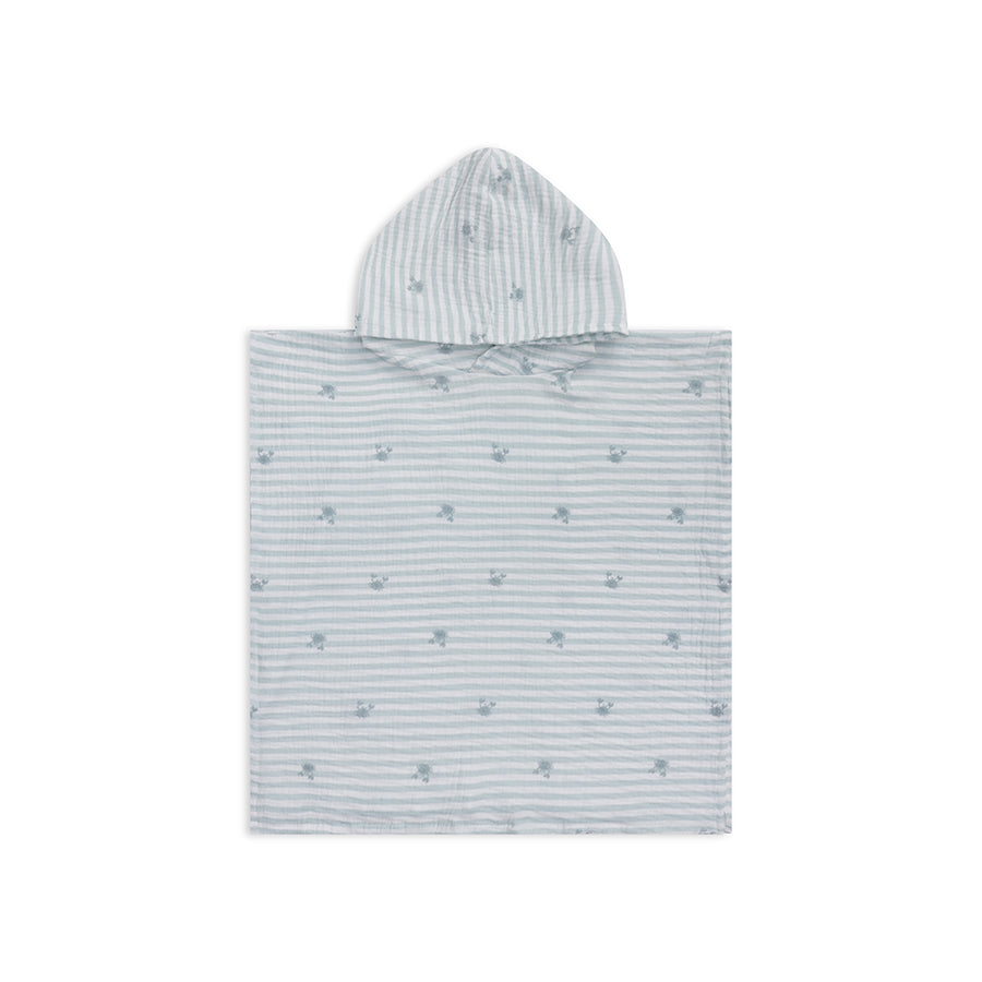 Poncho de playa - Blanco/Verde - Crabby - 52 x 52 cm