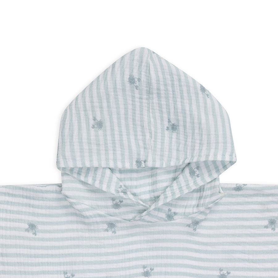 Strandponcho - Weiß/Grün - Crabby - 52 x 52 cm