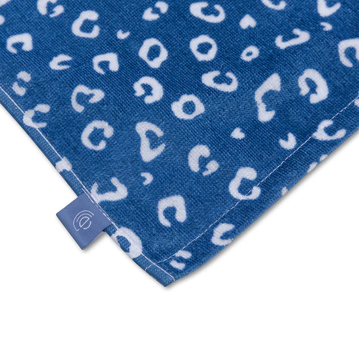 Beach Towel Cotton - Blue - Leopard - 135 x 65 cm