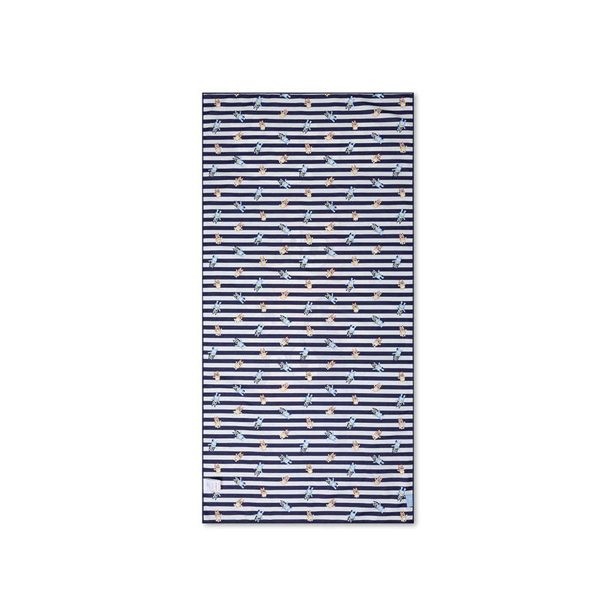 Strandtuch Mikrofaser - Blau/Weiß - Bluey - 135 x 65 cm