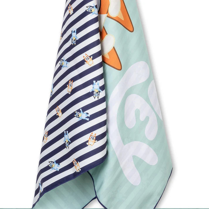Strandtuch Mikrofaser - Blau/Weiß - Bluey - 135 x 65 cm