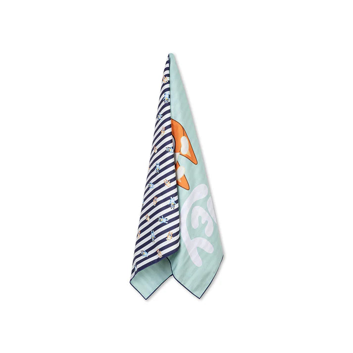 Strandtuch Mikrofaser - Blau/Weiß - Bluey - 135 x 65 cm