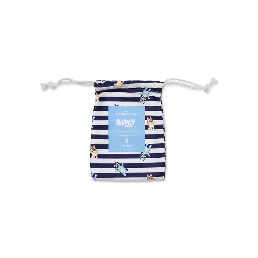 Strandtuch Mikrofaser - Blau/Weiß - Bluey - 135 x 65 cm