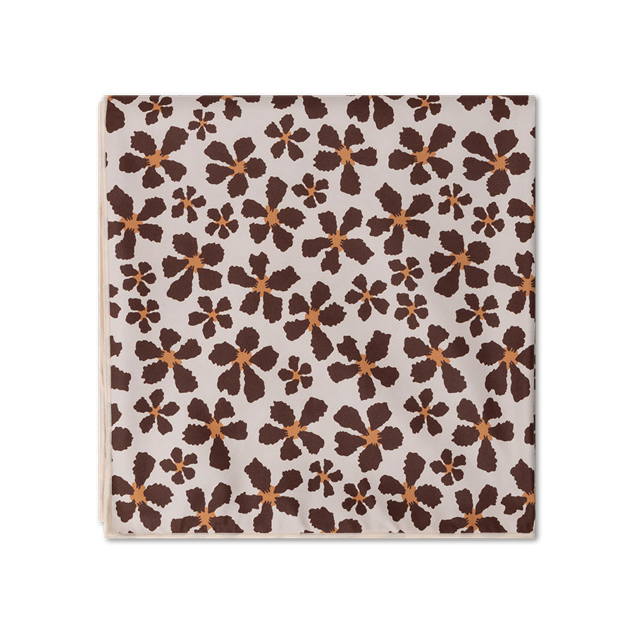 Toalla de Playa Microfibra - Marrón - Wild Flower - 180x180 cm