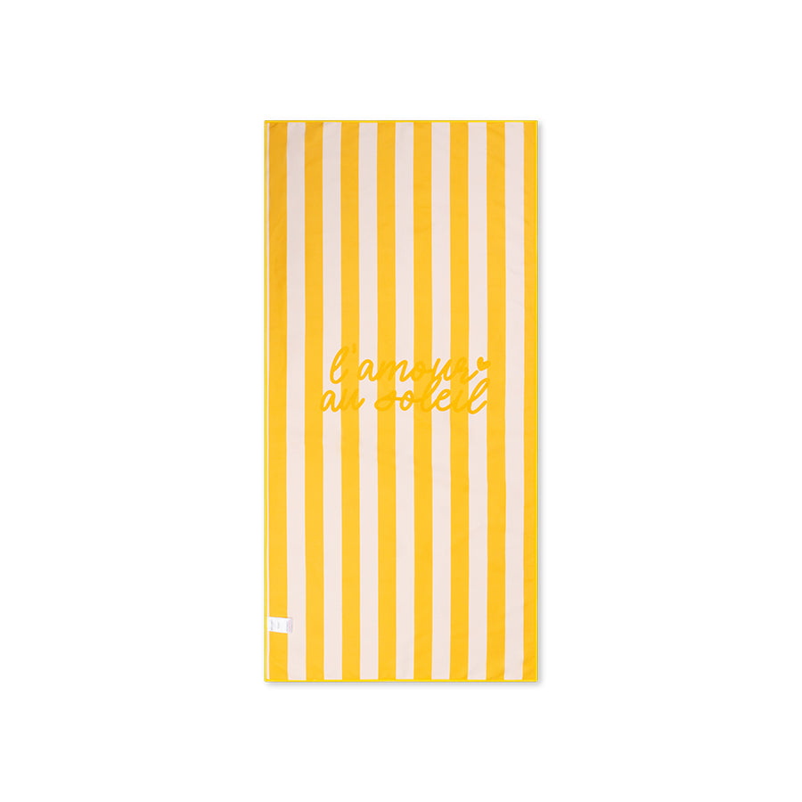 Serviette de Plage Microfibre - Jaune - Flower Market - 135 x 65 cm