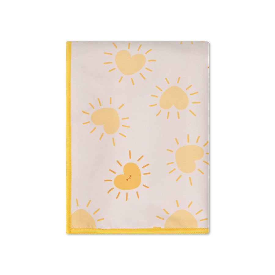 Serviette de Plage Microfibre - Jaune - Flower Market - 135 x 65 cm