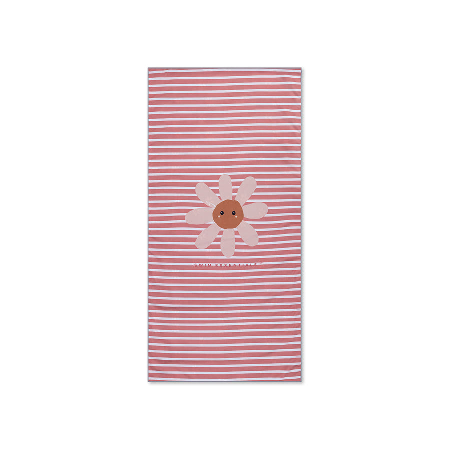 Beach Towel Microfiber - Blue - Daisy Flower 135 x 65 cm