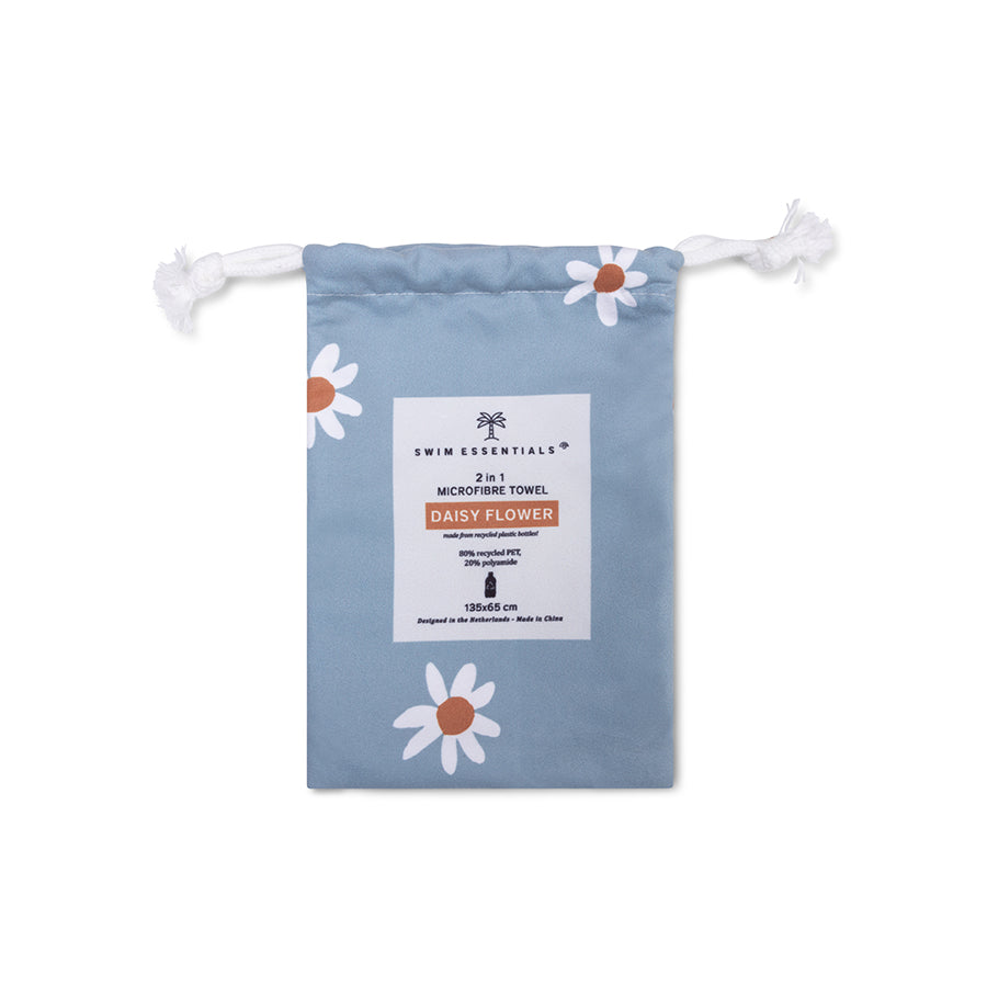 Toalla de playa Microfibra - Azul - Daisy Flower