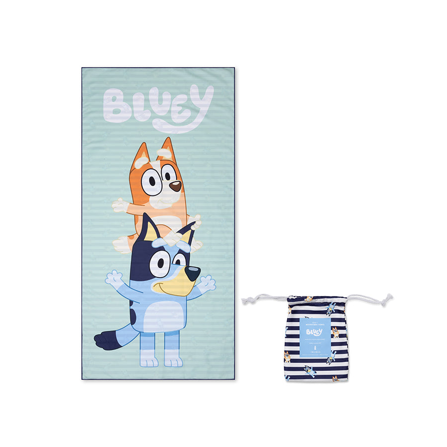 Strandtuch Mikrofaser - Blau/Weiß - Bluey - 135 x 65 cm