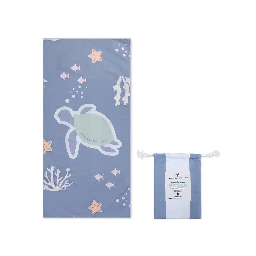 Serviette de Plage Microfibre - Bleu - Coral Bliss - 135 x 65 cm