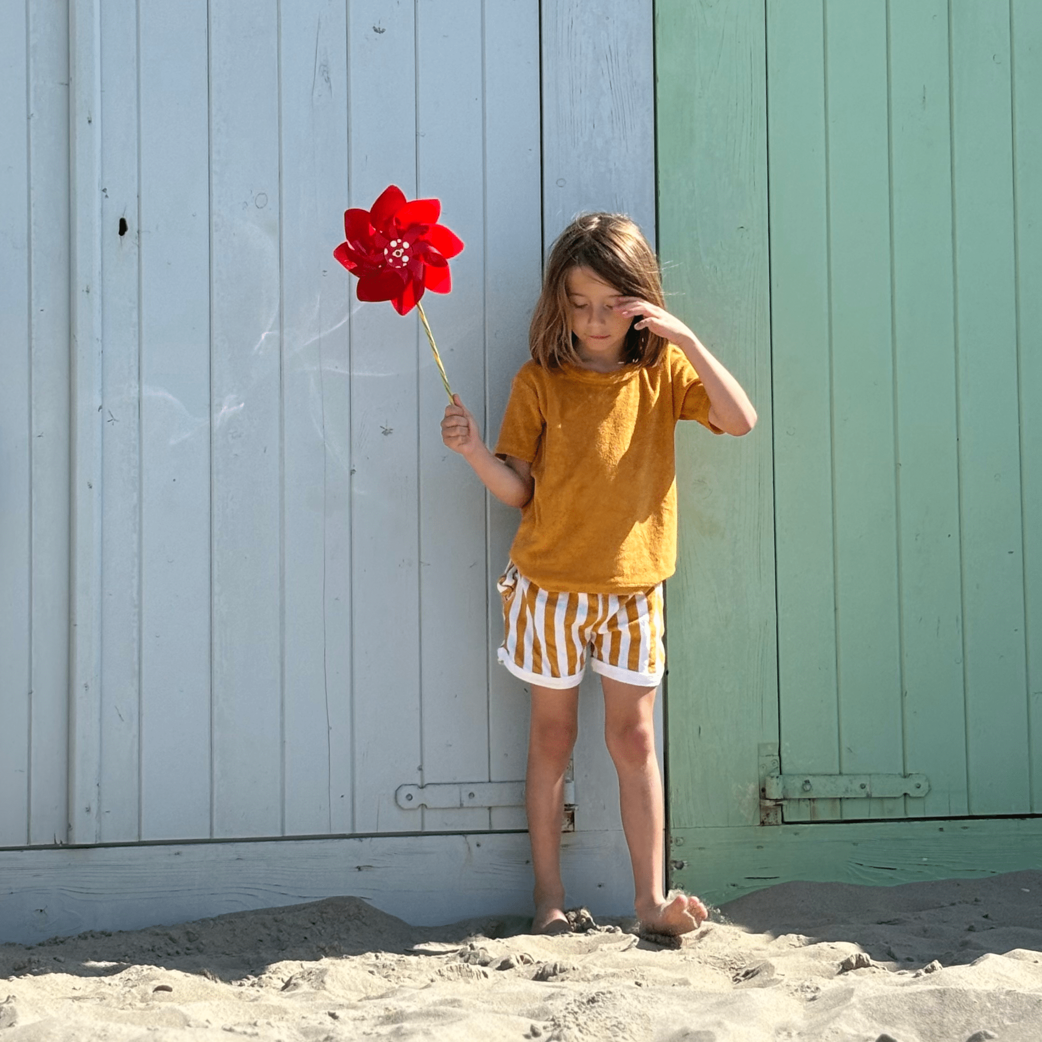 Ropa de playa Niños - Terry - Amarillo/Blanco - Flow