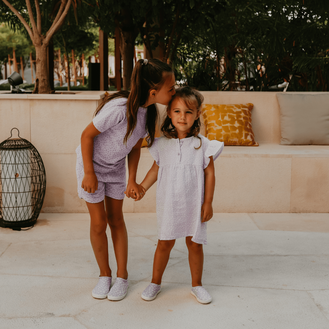 Beachwear Girls Dress - Muslin - Lila - Leopard