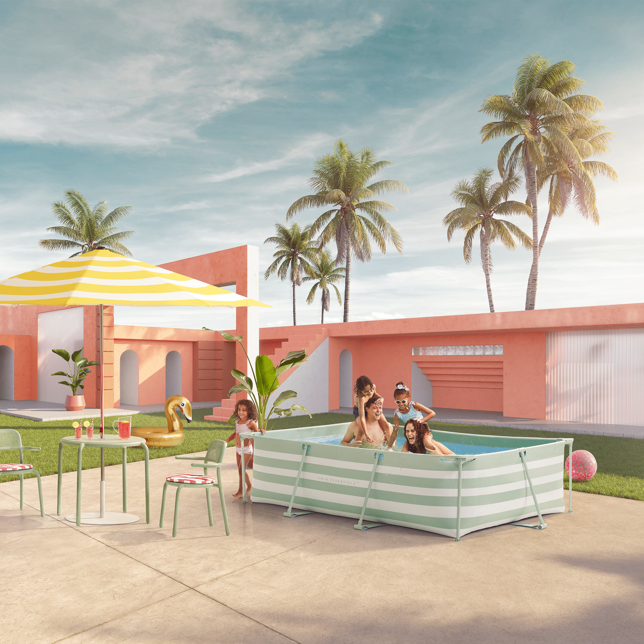 Piscinas de montaje - Verde/Blanco - Essence - 260 x 160 x 65 cm