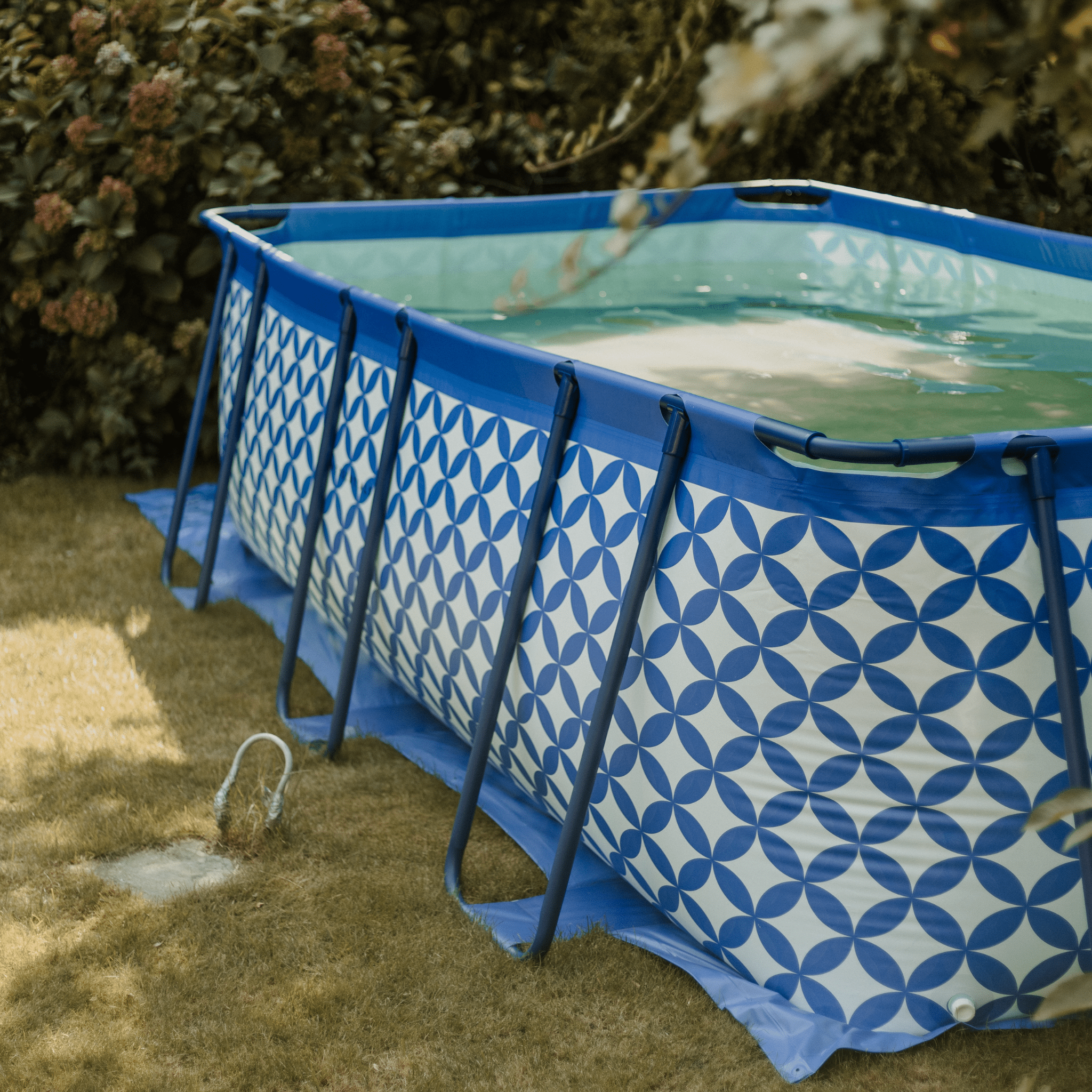 Piscinas de montaje - Azul Oscuro/Blanco - Elegance - 400 x 200 x 100 cm