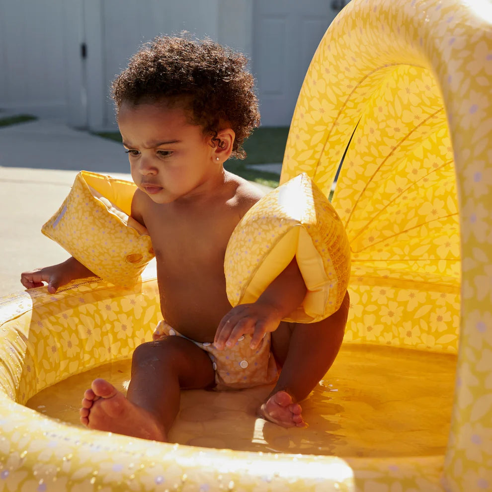Piscina para niños - Amarillo - Florish - Ø 100 cm con toldo