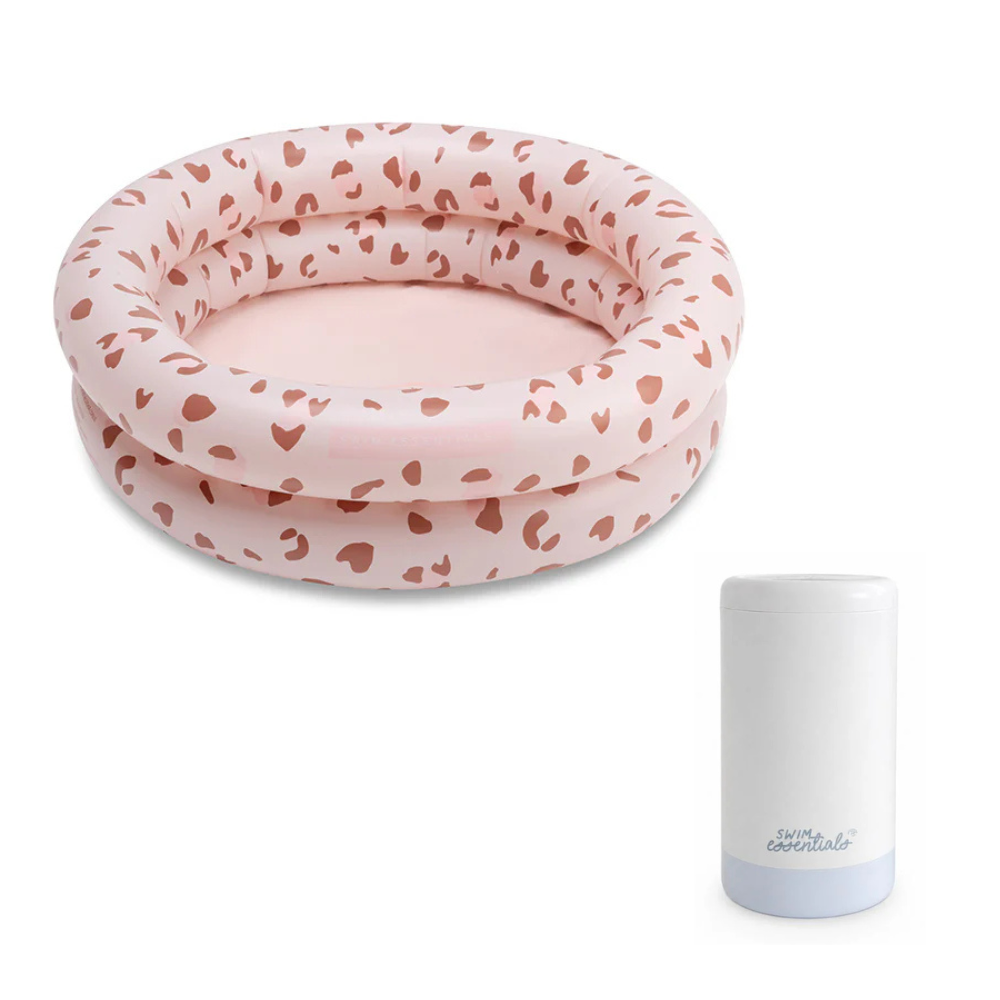 Pack de piscina + bomba de aire - rosa viejo - Leopard