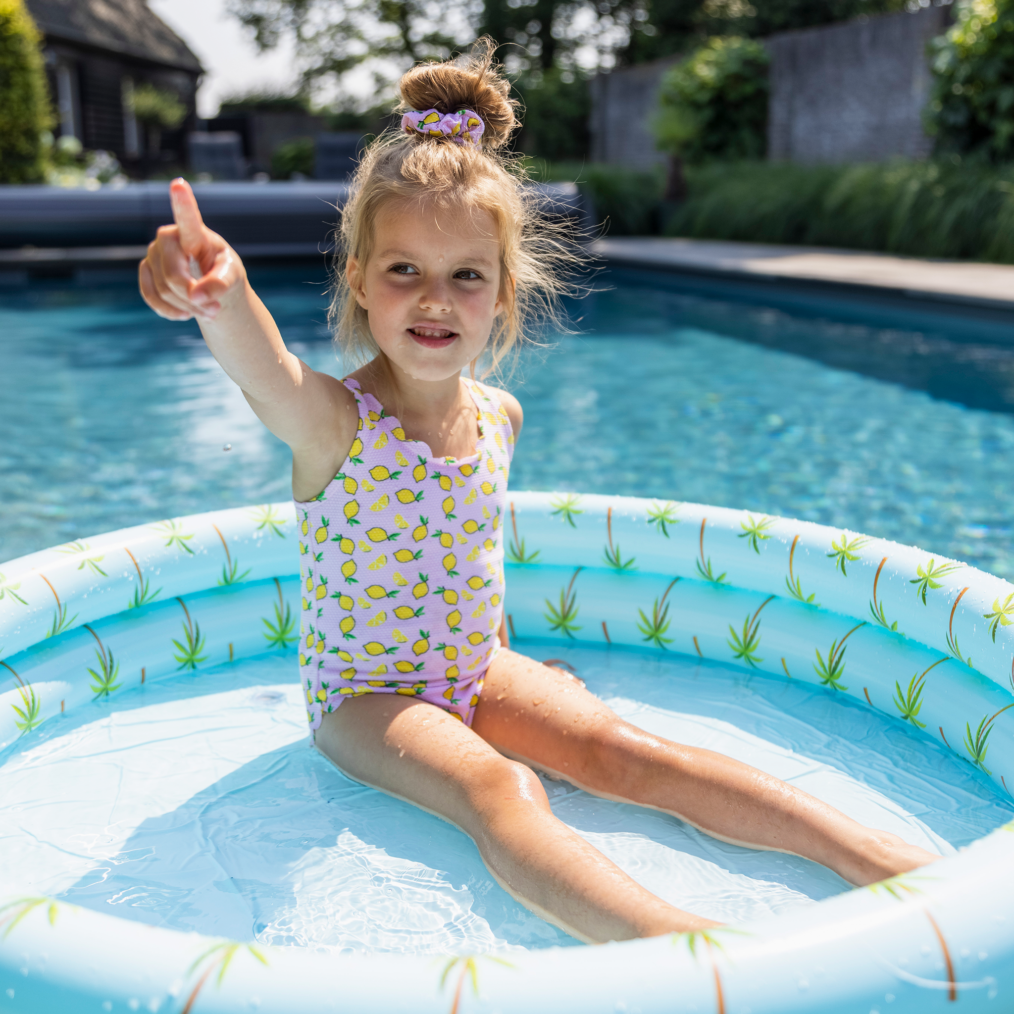 Piscina para niños - Azul - Palm Paradise - Ø 100 cm