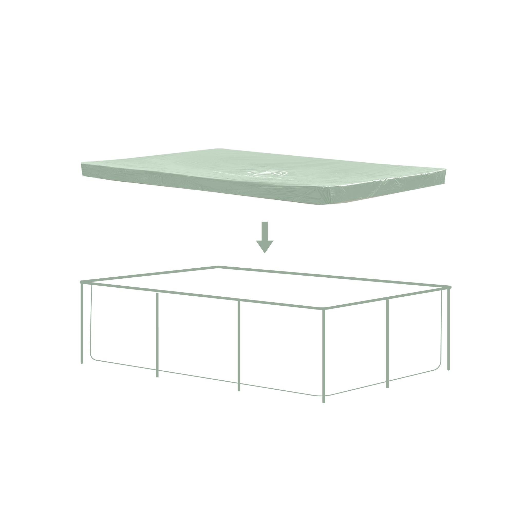 Couverture de piscine - Vert - Essence - 260 x 160 cm
