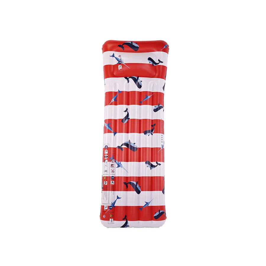 Pool Float - Red/White - Ocean Stripes - 177 cm