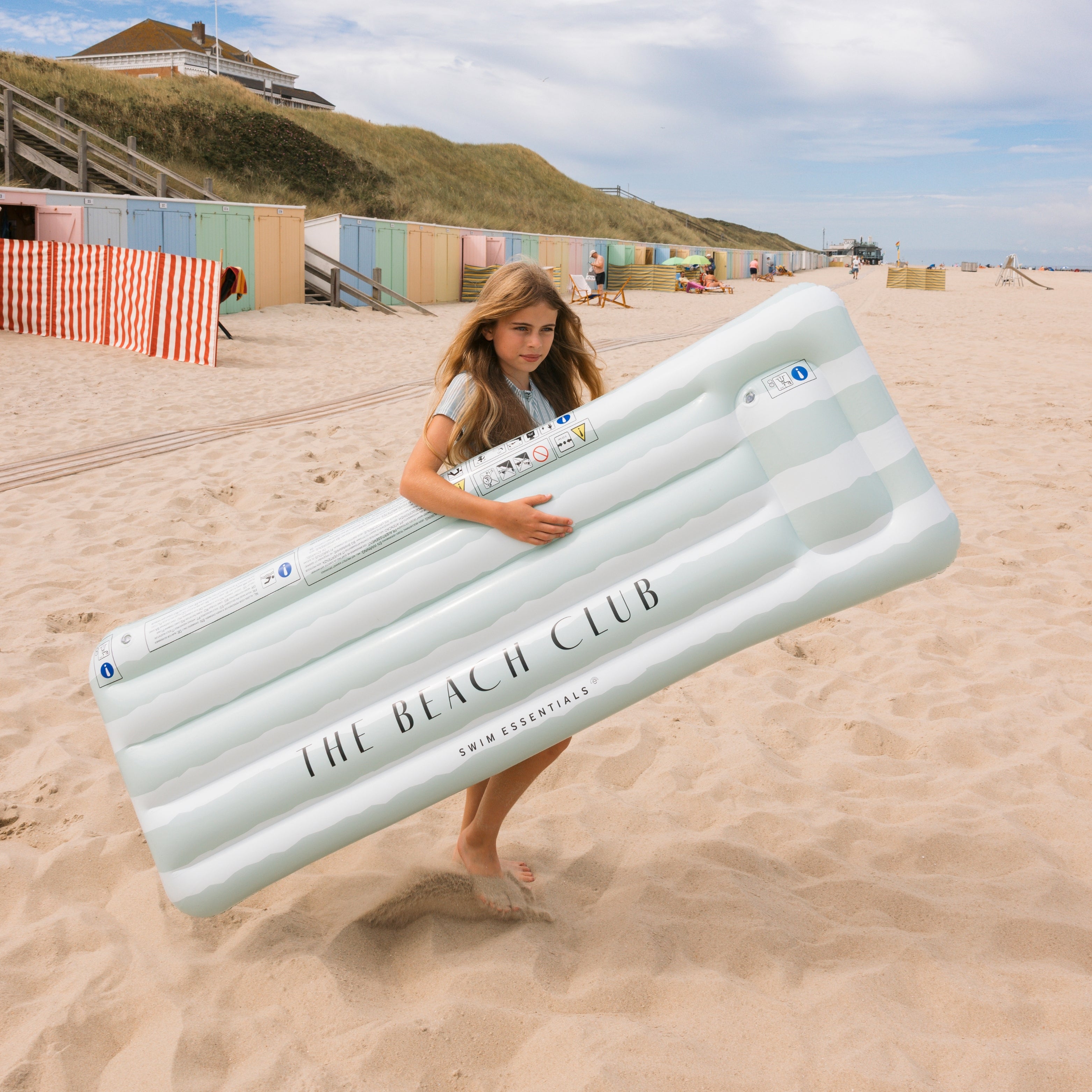 Colchoneta inflable - Verde - Resort Stripe - 177 cm