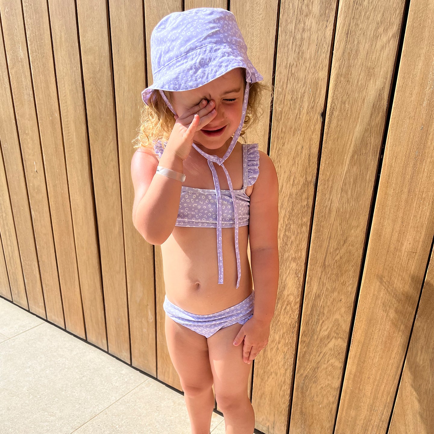 Gorro con protección UV - Lila - Leopard