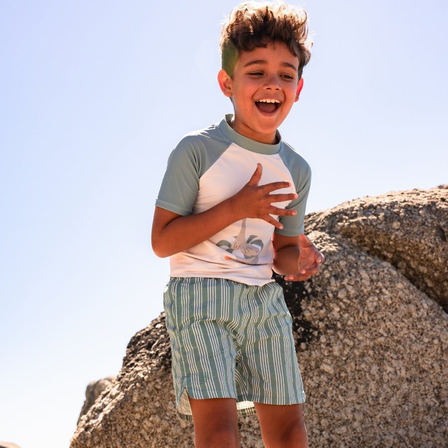 Shorts de bain - Vert - Resort Stripes