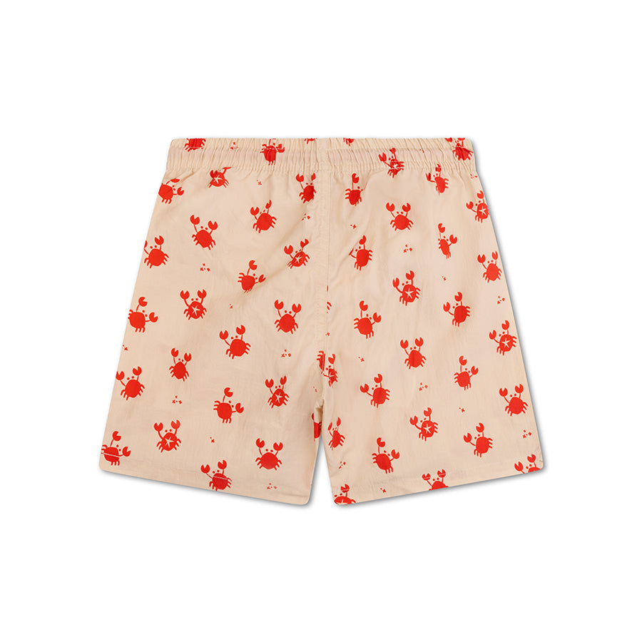Shorts de bain - Rouge/Beige - Crabby
