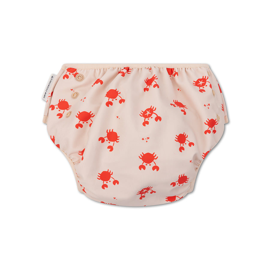 Culotte de bain - Rouge/Beige - Crabby