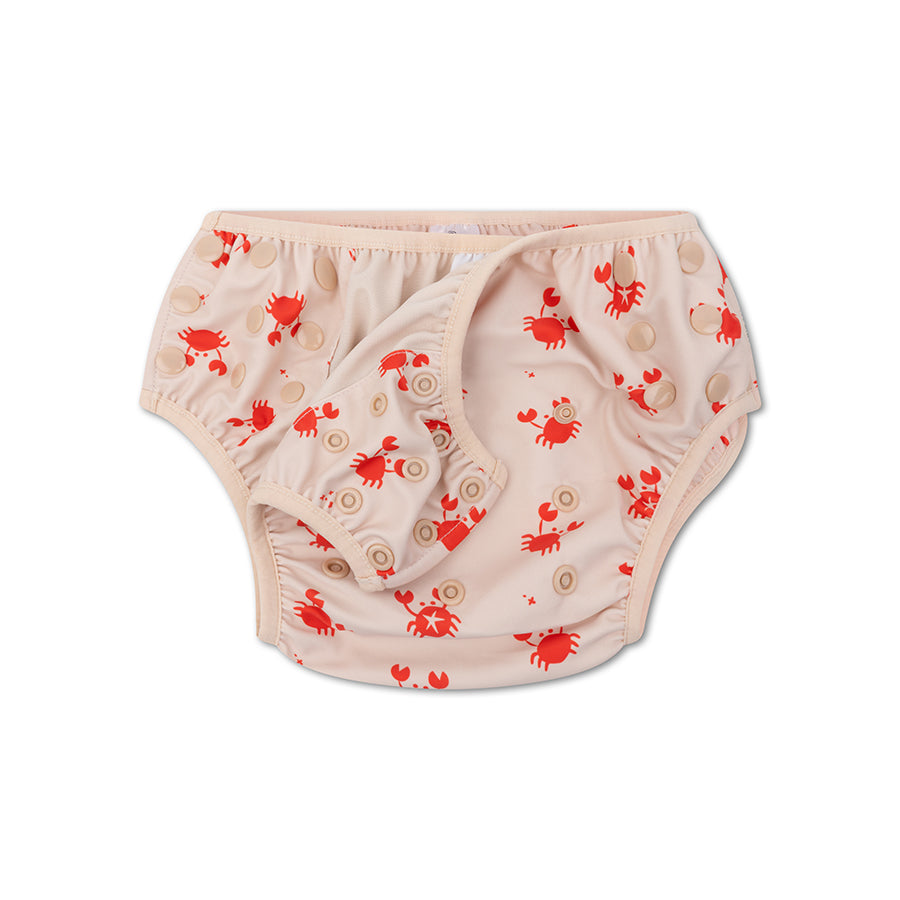 Culotte de bain - Rouge/Beige - Crabby