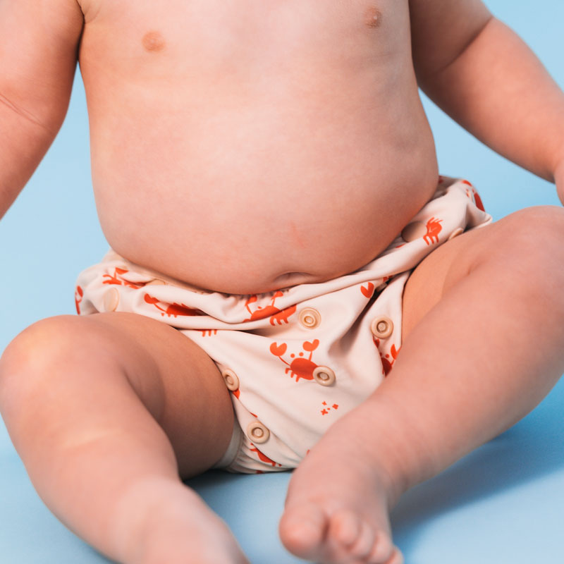 Culotte de bain - Rouge/Beige - Crabby
