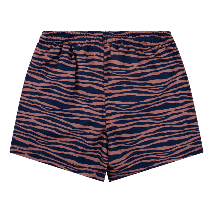 Badeshorts - Blau/Orange - Vibrant Stripes