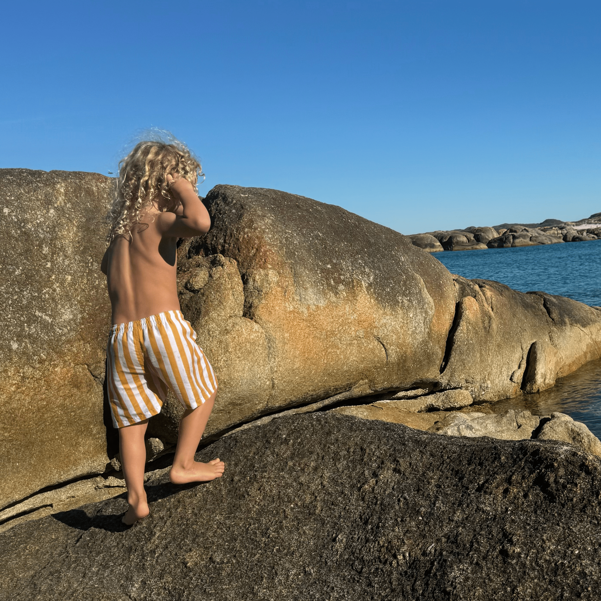 Swim Shorts - Yellow/White - Flow