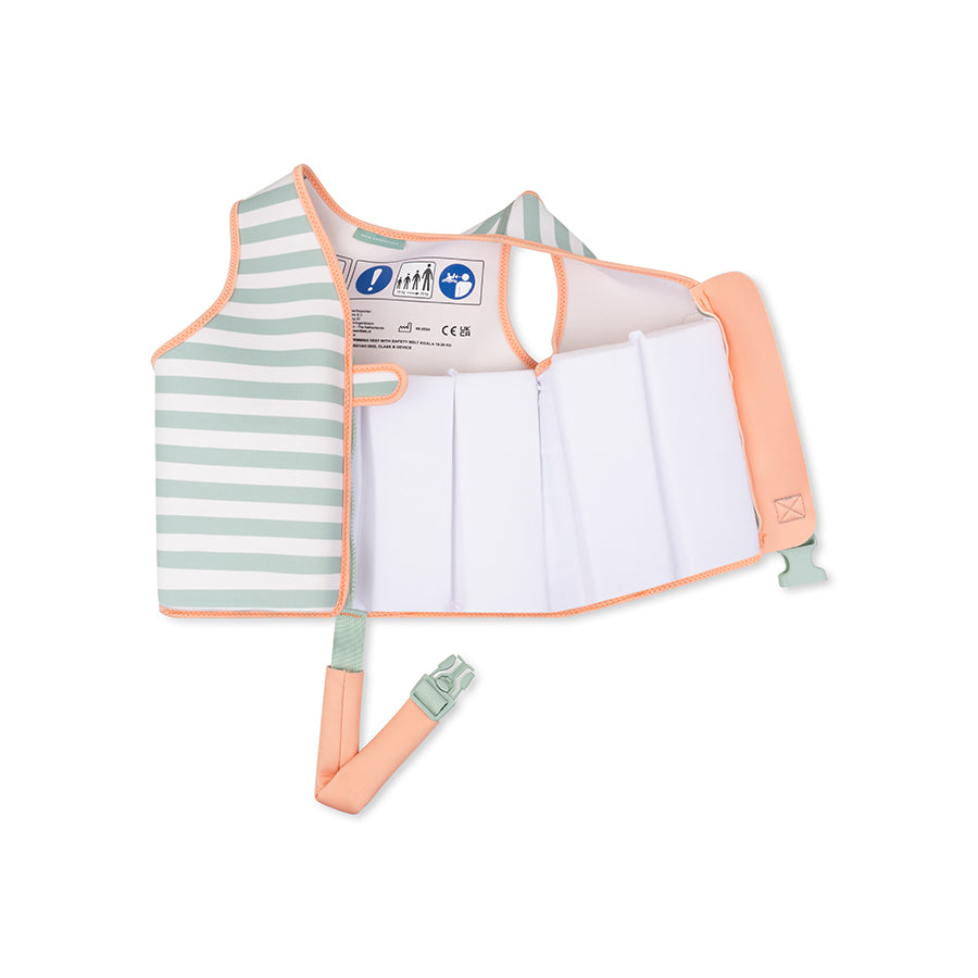 Swim Vest - Green/White - Resort Stripe - 3/6 Years