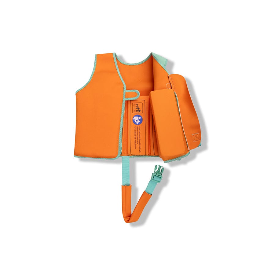 Swim Vest - Orange/Green - Vivid Clash - 3/6 Years