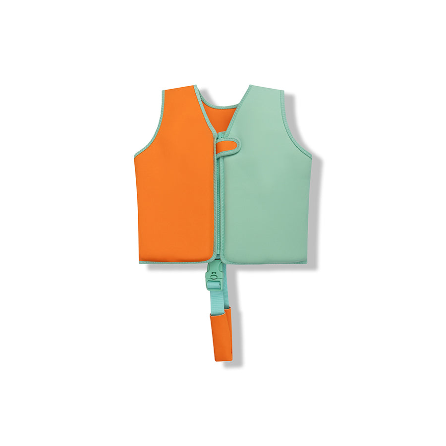 Swim Vest - Orange/Green - Vivid Clash - 3/6 Years