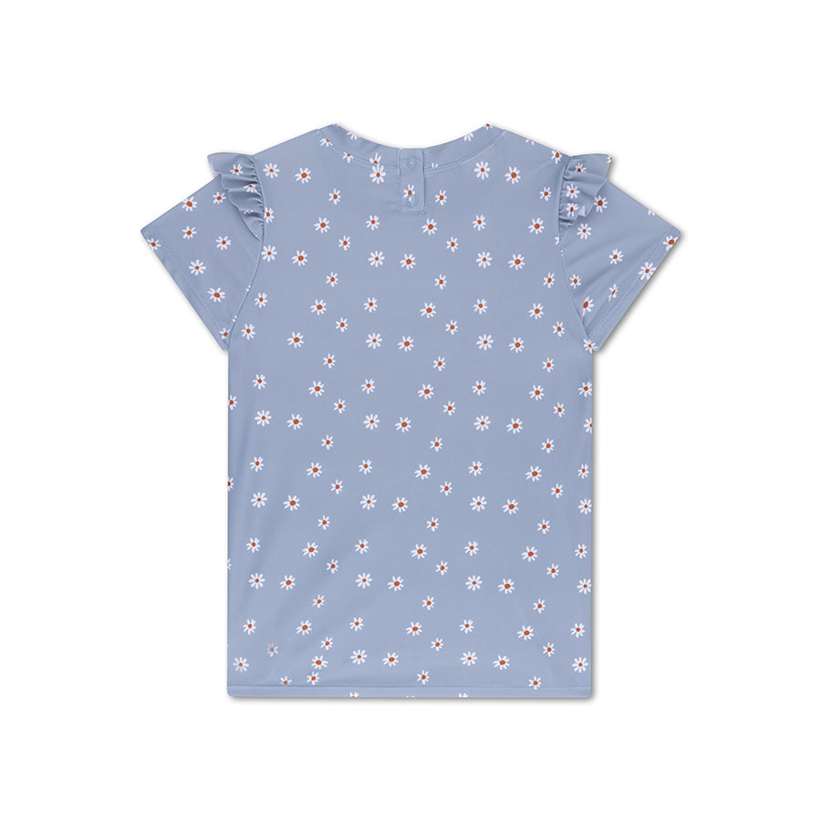 T-shirt de bain - Manches courtes - Bleu - Daisy Flower