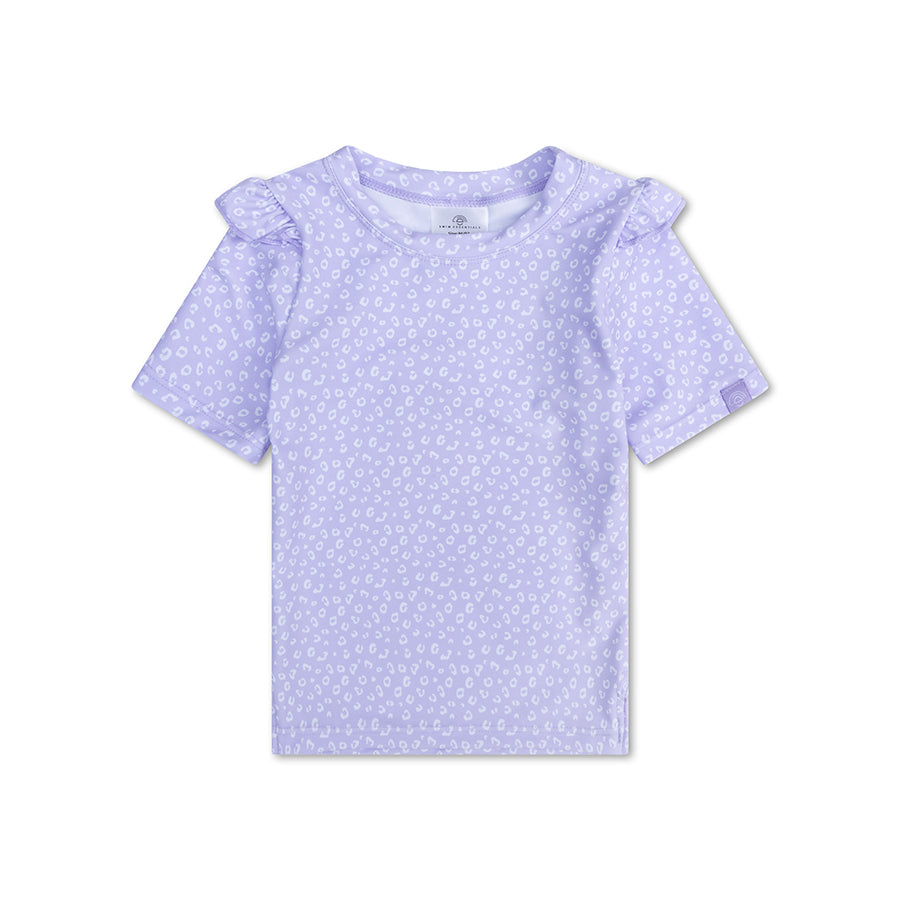 Schwimm T-Shirt - Kurzarm - Lila - Leopard