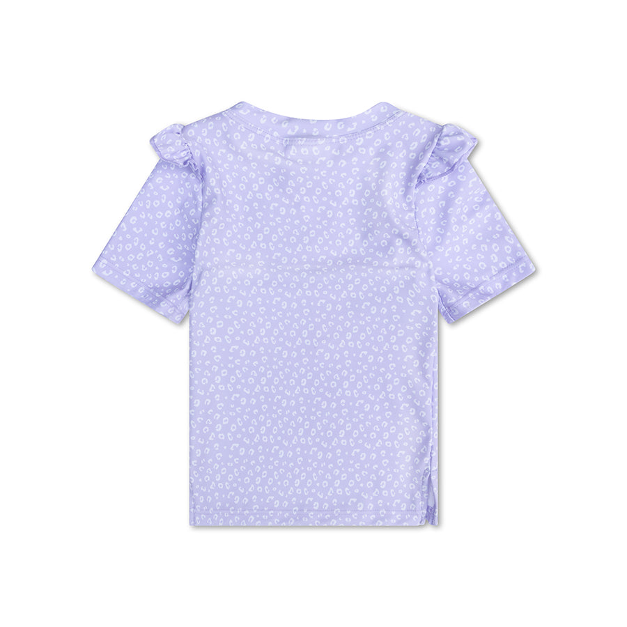 Schwimm T-Shirt - Kurzarm - Lila - Leopard