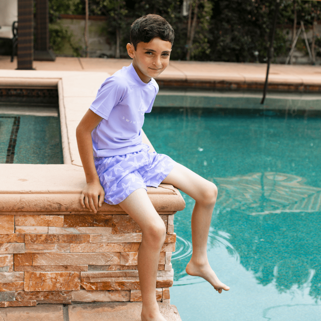 Schwimm T-Shirt - Kurzarm - Lila - Pure Tones